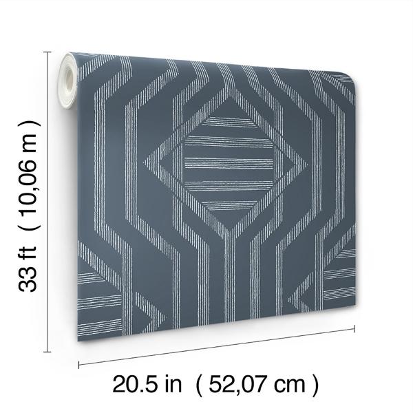 A Street Prints Essex Navy Geometric Wallpaper