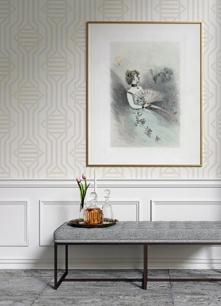 A Street Prints Essex Wheat Geometric Wallpaper