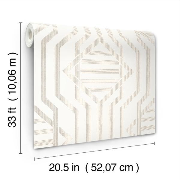 A Street Prints Essex Wheat Geometric Wallpaper