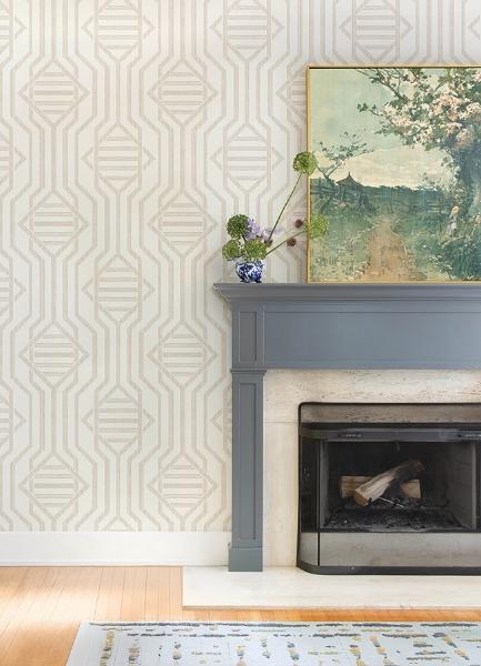 A Street Prints Essex Wheat Geometric Wallpaper
