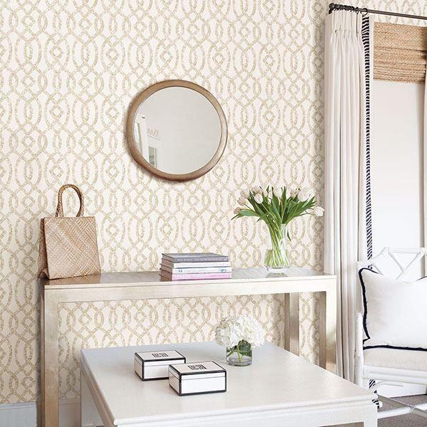 A Street Prints Ethereal Bronze Trellis Wallpaper