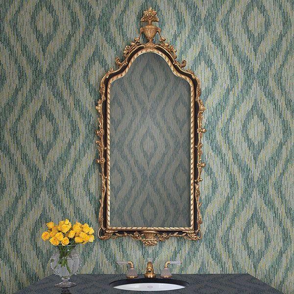 A Street Prints Ethereal Green Ogee Wallpaper