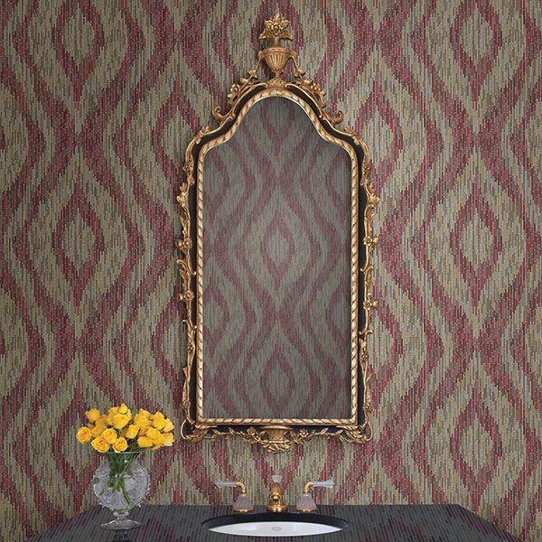 A Street Prints Ethereal Red Ogee Wallpaper