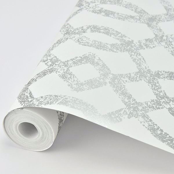 A Street Prints Ethereal Silver Trellis Wallpaper