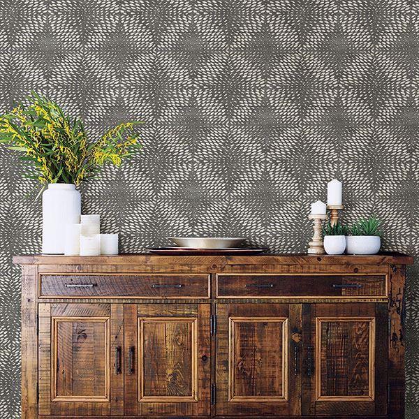 A Street Prints Ethos Pewter Abstract Wallpaper