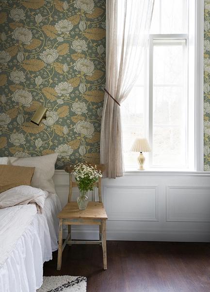 A Street Prints Eva Yellow Lotus Dreams Wallpaper