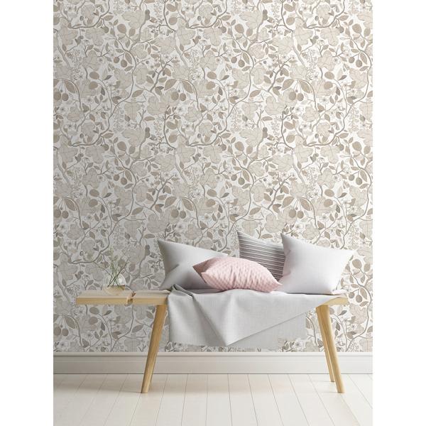 A Street Prints Ewald Beige Garden Vines Wallpaper