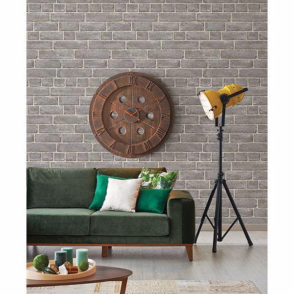 A Street Prints Façade Grey Brick Wallpaper