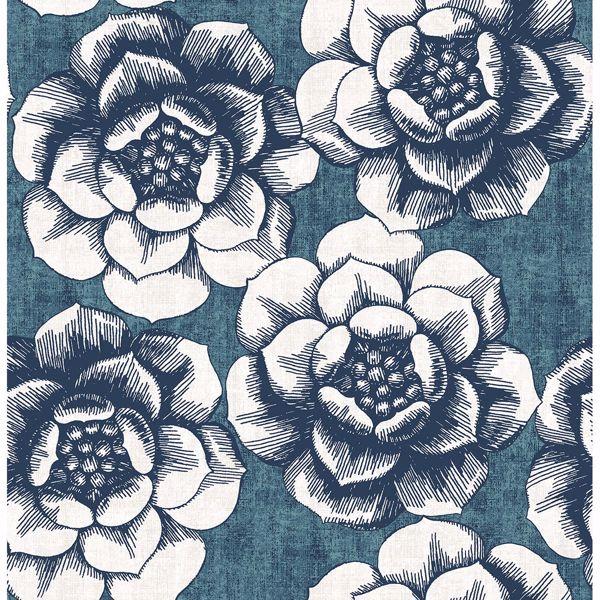 a street prints Fanciful Blue Floral Wallpaper