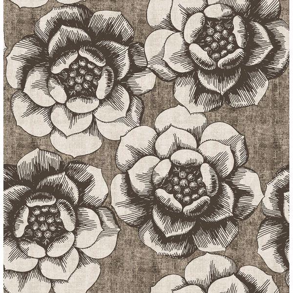 a street prints Fanciful Brown Floral Wallpaper