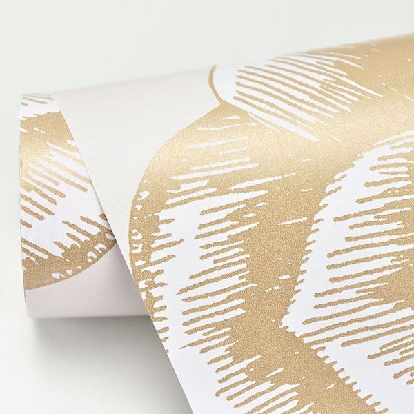 A Street Prints Fanciful Gold Floral Wallpaper