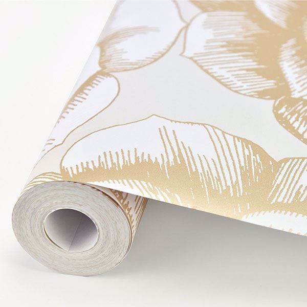 A Street Prints Fanciful Gold Floral Wallpaper