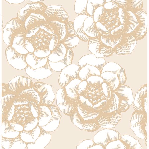 a street prints Fanciful Gold Floral Wallpaper