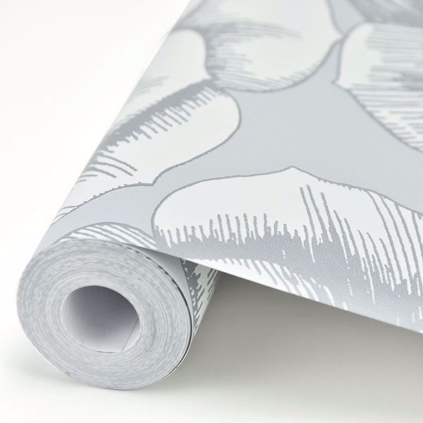 A Street Prints Fanciful Silver Floral Wallpaper