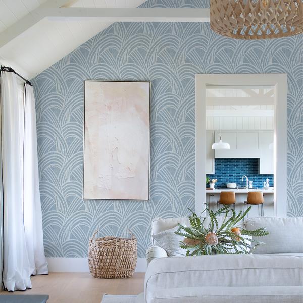 A Street Prints Farrah Blue Geometric Wallpaper