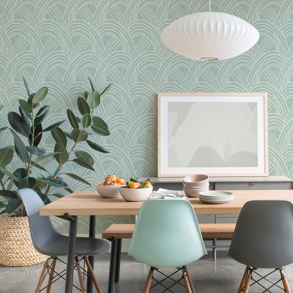 A Street Prints Farrah Green Geometric Wallpaper