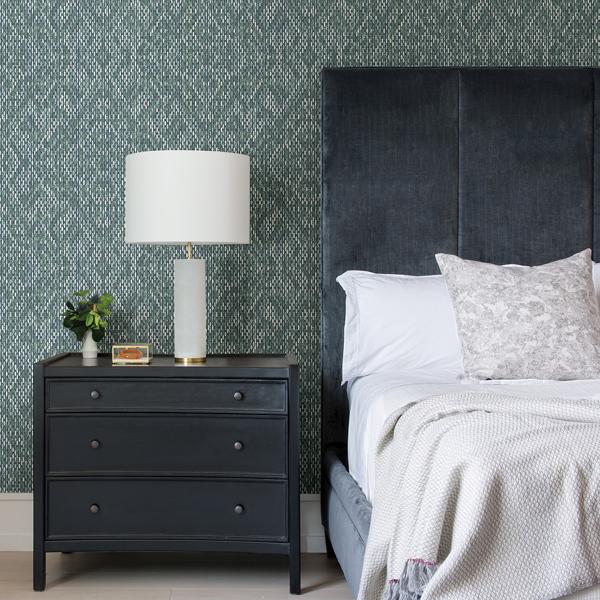 A Street Prints Felix Teal Geometric Wallpaper