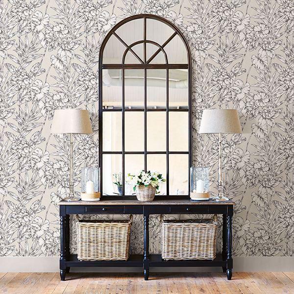 A Street Prints Fiji Beige Floral Wallpaper