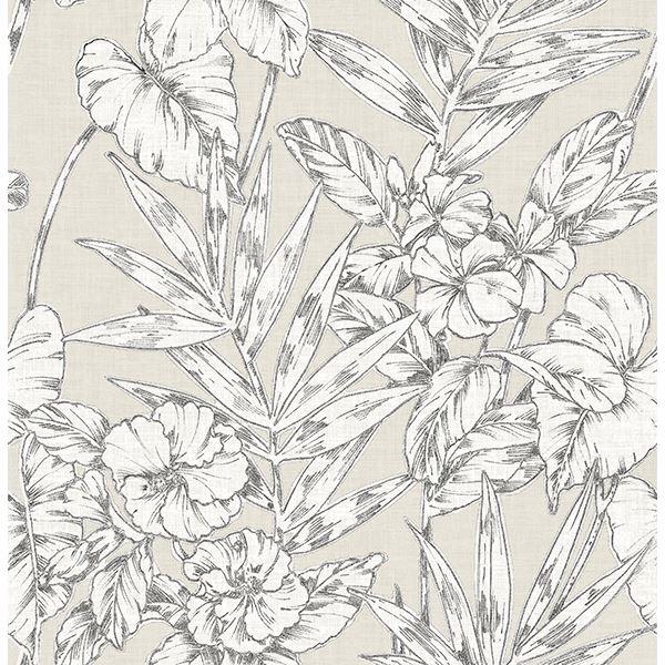 a street prints Fiji Beige Floral Wallpaper
