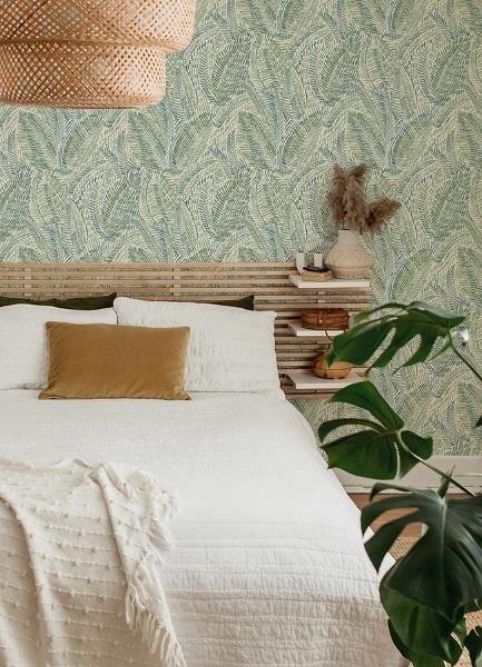 A Street Prints Fildia Green Botanical Wallpaper