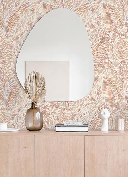 A Street Prints Fildia Orange Botanical Wallpaper