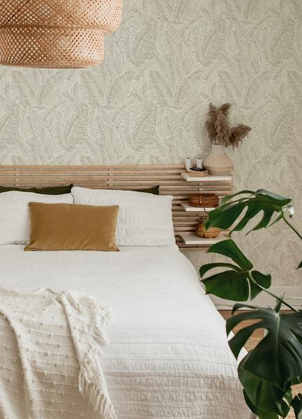 A Street Prints Fildia Taupe Botanical Wallpaper