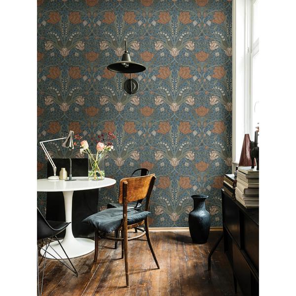 A Street Prints Filippa Blue Tulip Wallpaper