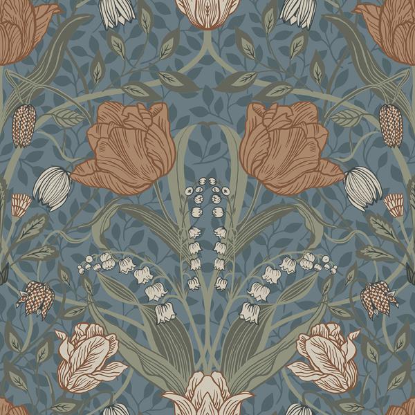 a street prints Filippa Blue Tulip Wallpaper