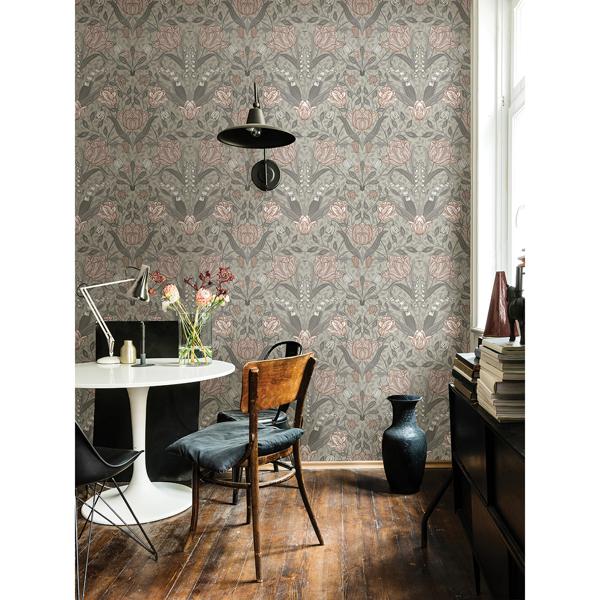 A Street Prints Filippa Grey Tulip Wallpaper