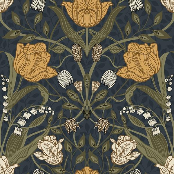 a street prints Filippa Navy Tulip Wallpaper
