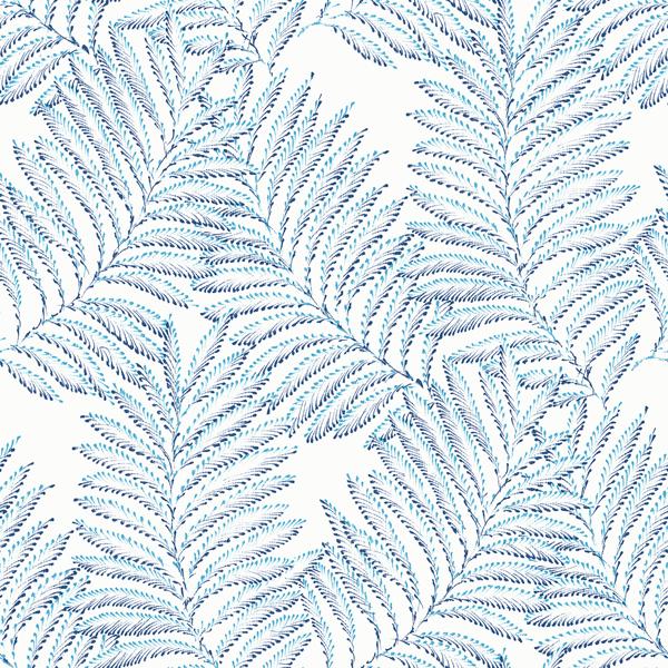 a street prints Finnley Blue Inked Fern Wallpaper