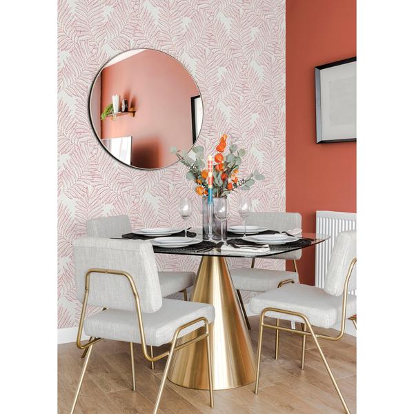 A Street Prints Finnley Pink Inked Fern Wallpaper