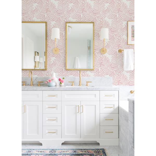 A Street Prints Finnley Pink Inked Fern Wallpaper