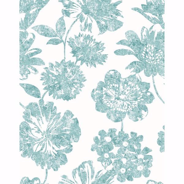 A Street Prints Folia Aqua Floral Wallpaper