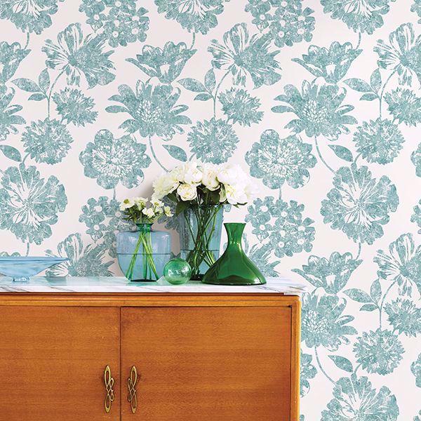 a street prints Folia Aqua Floral Wallpaper