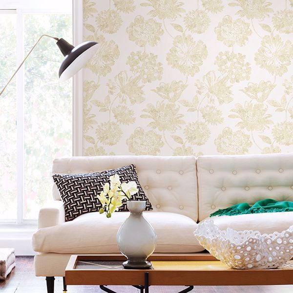 A Street Prints Folia Beige Floral Wallpaper