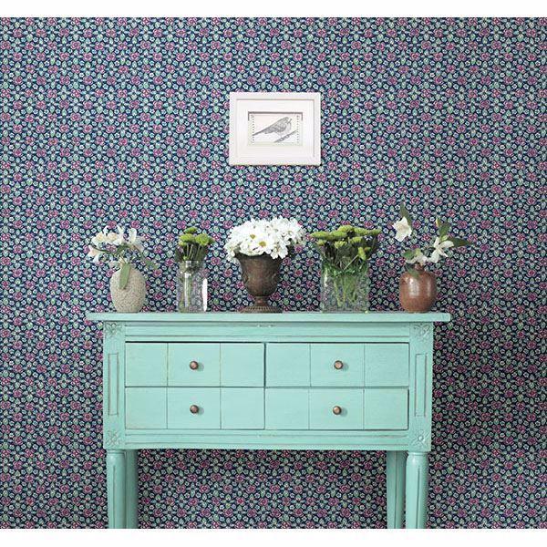 A Street Prints Free Spirit Indigo Floral