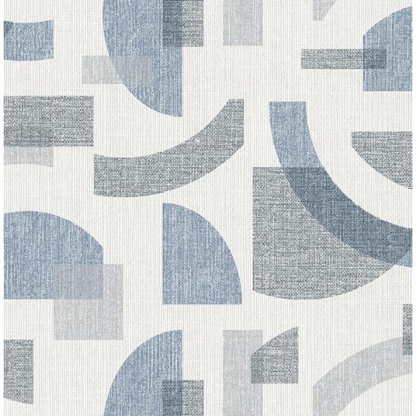 a street prints Fulton Blue Shapes Wallpaper
