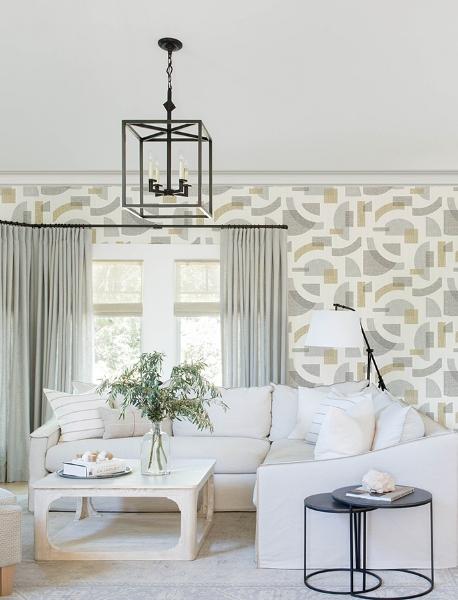 A Street Prints Fulton Gold Shapes Wallpaper