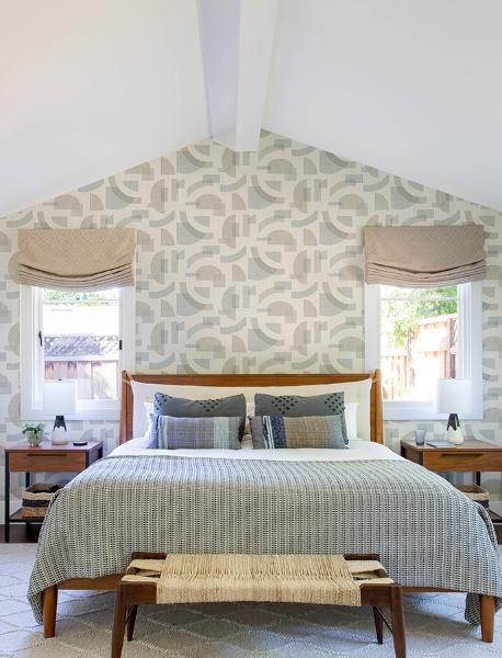 A Street Prints Fulton Light Blue Shapes Wallpaper