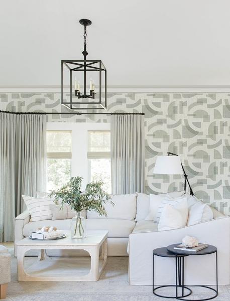 A Street Prints Fulton Sea Green Shapes Wallpaper