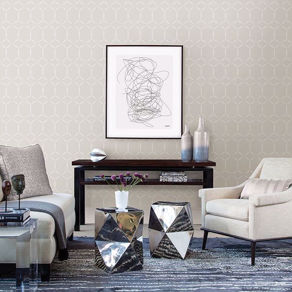 A Street Prints Fusion Neutral Geometric Wallpaper