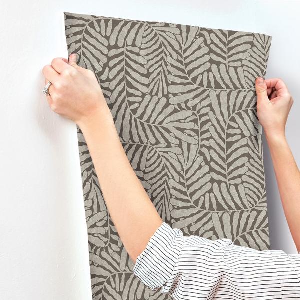 A Street Prints Gabriel Espresso Fern Wallpaper