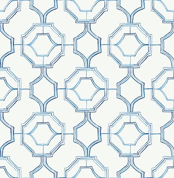 a street prints Gallina Blue Trellis Wallpaper