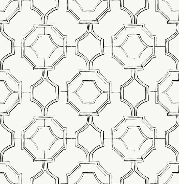a street prints Gallina Charcoal Trellis Wallpaper