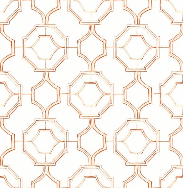 a street prints Gallina Orange Trellis Wallpaper