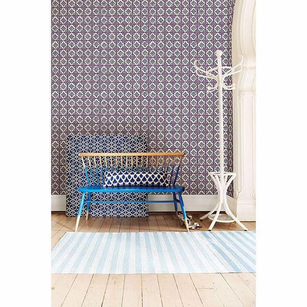 A Street Prints Geo Violet Quatrefoil