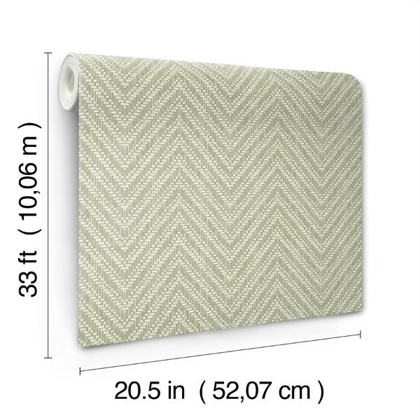 A Street Prints Glynn Green Chevron Wallpaper