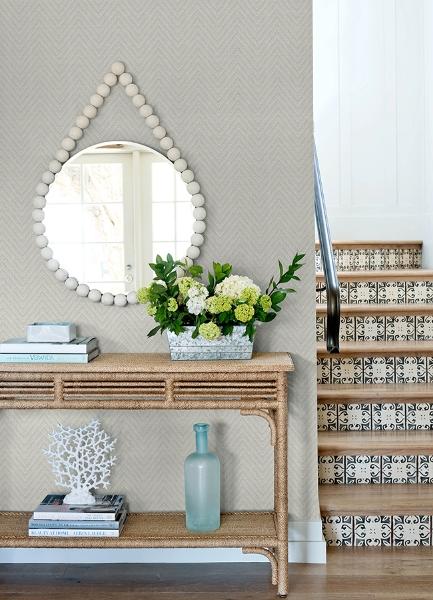 A Street Prints Glynn Silver Chevron Wallpaper