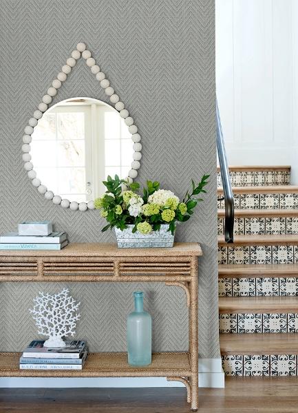 A Street Prints Glynn Sterling Chevron Wallpaper